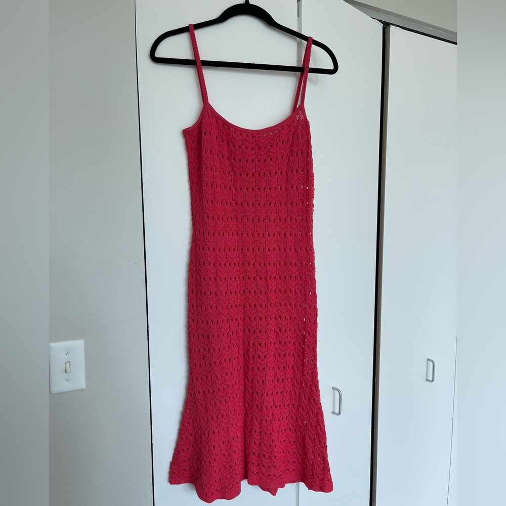 Red Crochet Maxi Dress - Women